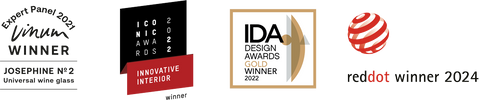 JOSEPHINE wins Vinum Universal glas Expert Panel 2021, ICONIC AWARDS 2022, Red Dot Award 2024 and IDA Design Awards 2022