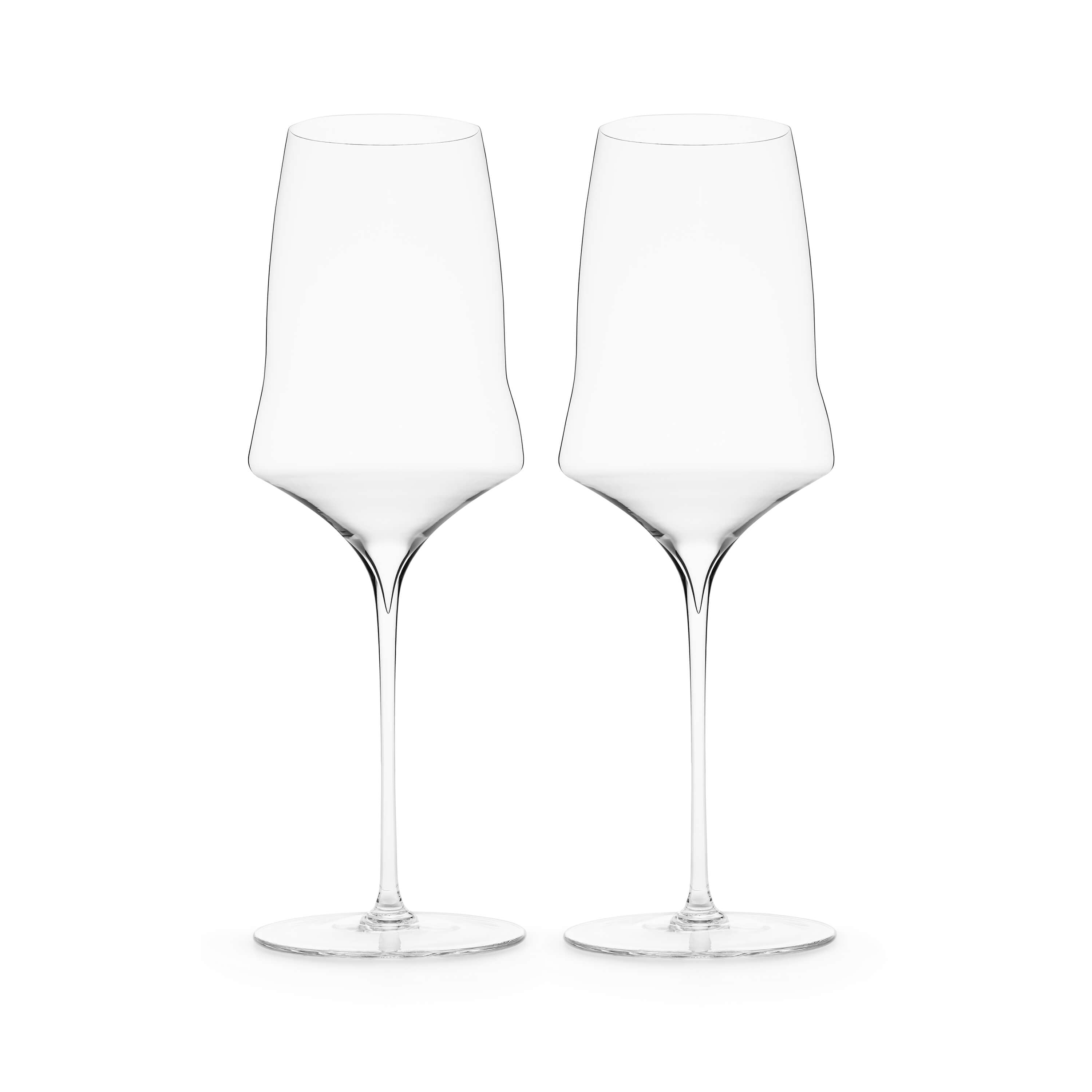 Set of two white wine glasses by Josephinenhütte