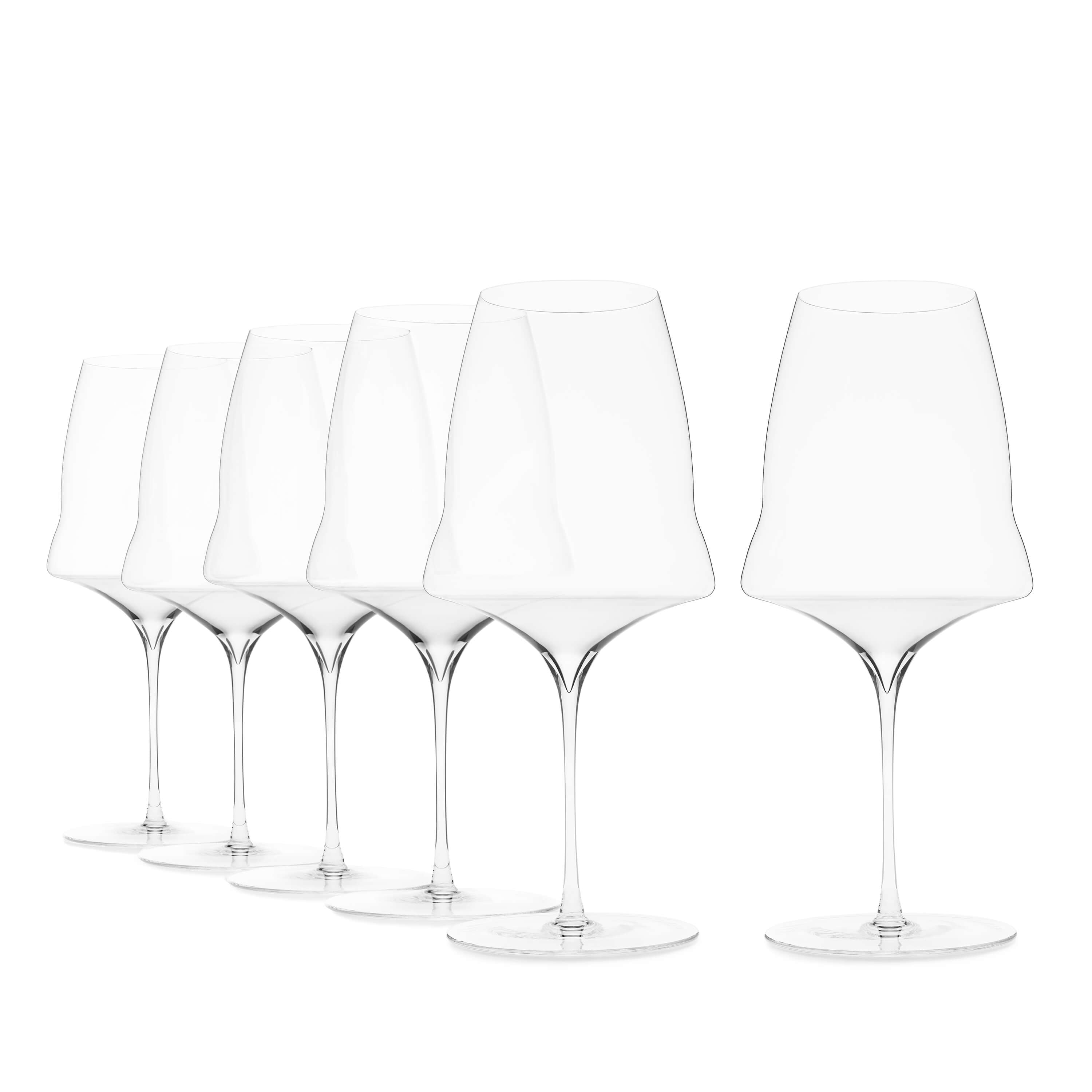 Set of 6 red wine glasses by Josephinenhütte