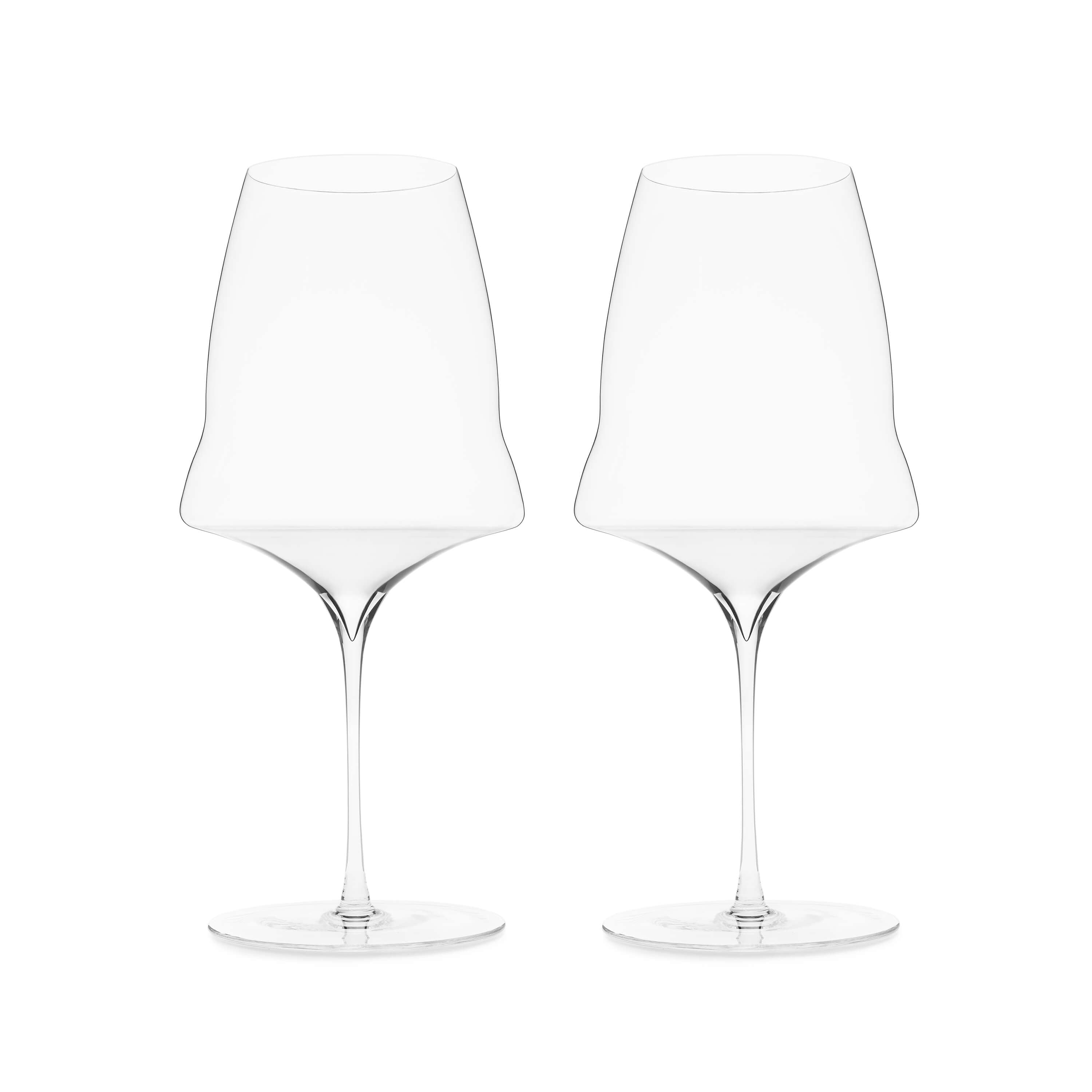 Set of two red wine glasses by Josephinenhütte