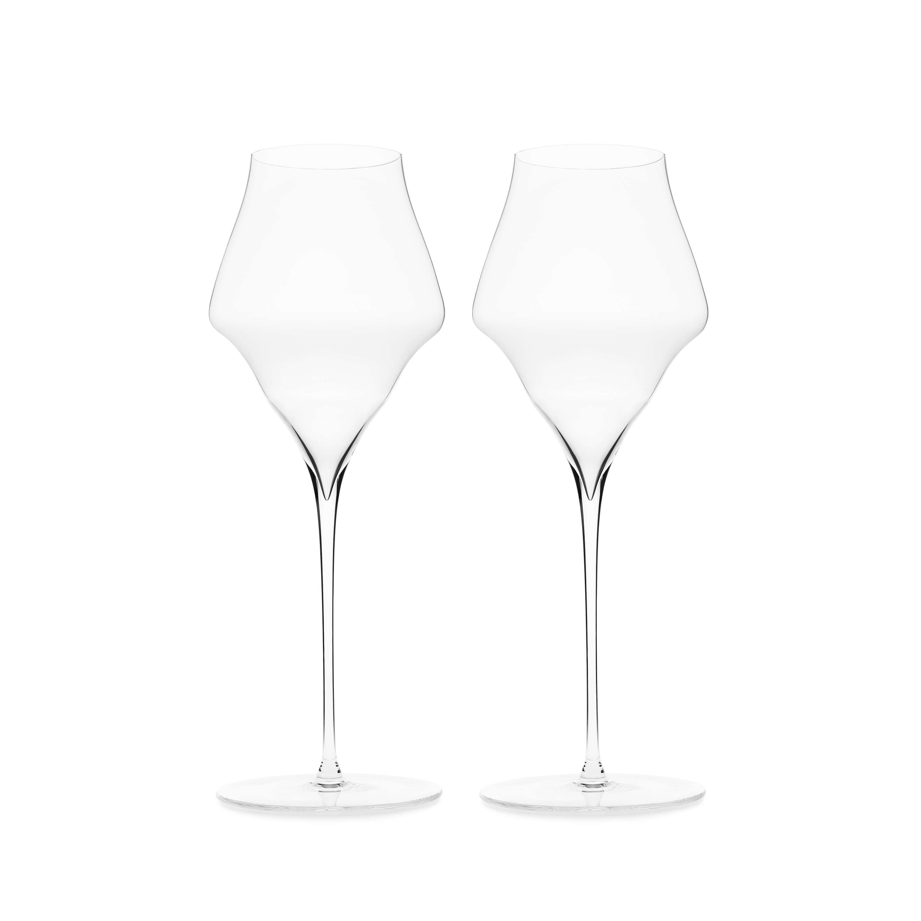 Two champagne glasses by Josephinenhütte